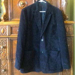 Black corduroy oversized minimalist academia unisex blazer two front pockets.